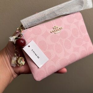 Coach Light Pink Signature Wristlet